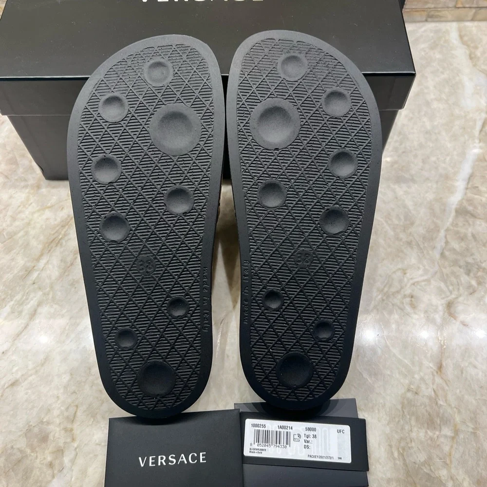 Versace Baroque Printed Slide Sandal - Picture 8 of 11